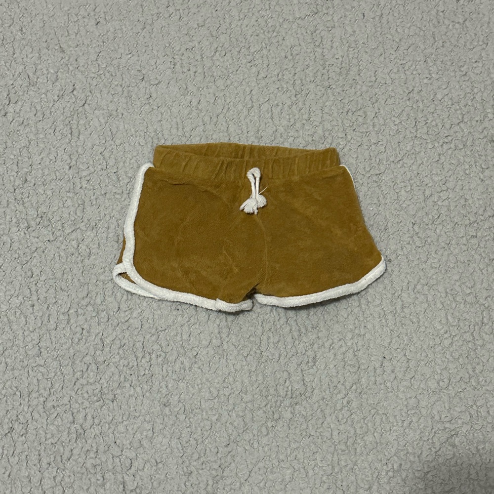 Cozy Tan Kids' Shorts with White Trim